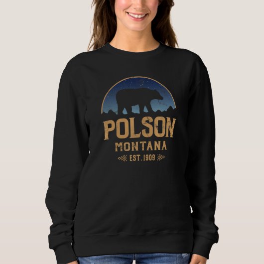 Polson Montana MT Big Sky Country Bear & Mountains Trui (Voorkant)