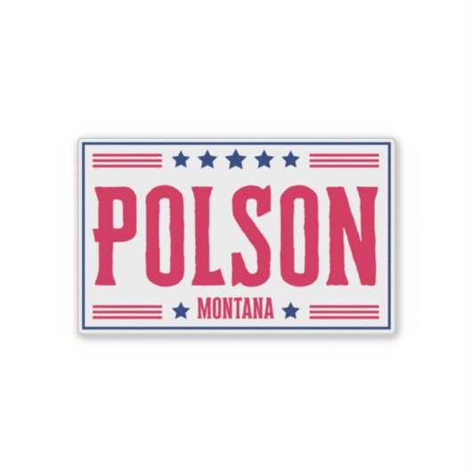 POLSON MONTANA Sterren en strepen Sticker (Voorkant)