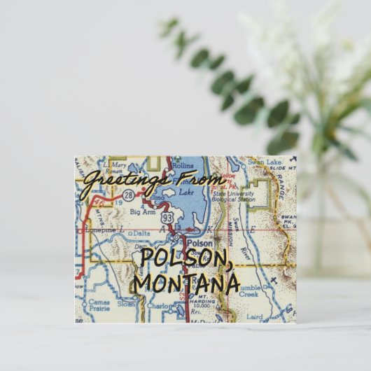 Polson MT  kaart (Staand voorkant)