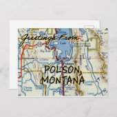 Polson MT  kaart (Voorkant / Achterkant)