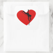 polsstokspringhart vierkante sticker (Tas)