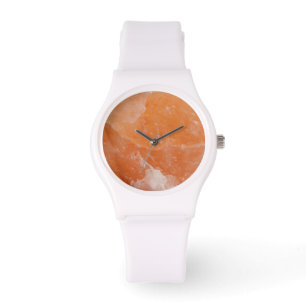 Polsthorloge oranje zoutsteen horloge