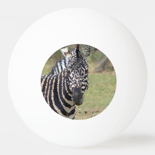 Poly Animals - Zebra Pingpongbal (Voorkant)