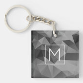 Poly Geometrisch Zwart Grijs Ontwerp Abstract Init Sleutelhanger (Voorkant)