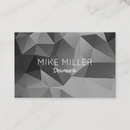Poly geometrische hoeken grijs modern cool visitekaartje