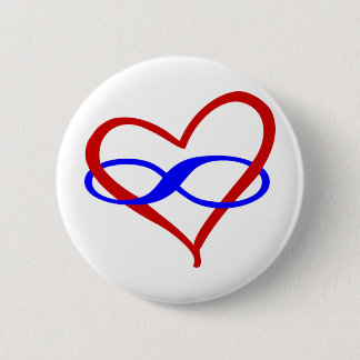Poly Heart Infinity Ronde Button 5,7 Cm