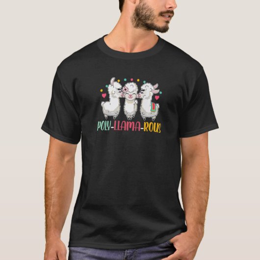 Poly Lama Rous Polyamory Trots Lama T-shirt (Voorkant)