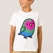 "Poly Polly" Polyseksuele LGBT+ Pride Lovebird T-shirt (Voorkant)