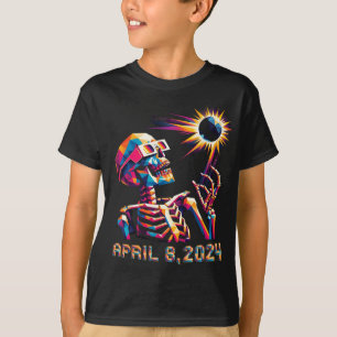 Poly Total Eclipse 8 april 2024 Skelet T-shirt