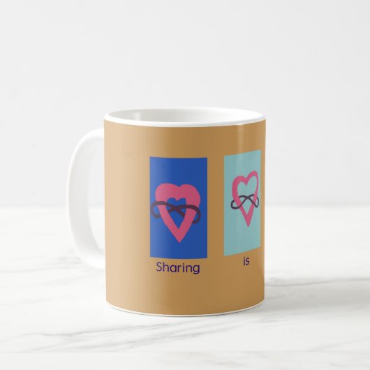 Polyamorie: Delen is Caring/ Poly Logo's Koffiemok (Voorkant links)