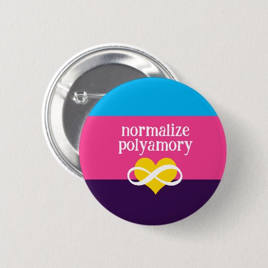 polyamorie normaliseren ronde button 5,7 cm (Voorkant /achterkant)