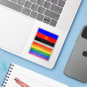 Polyamorie Pridevlag Sticker (Laptop met iPhone)