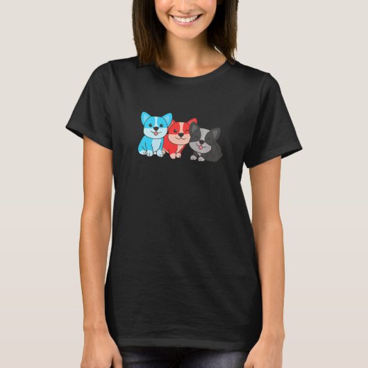 Polyamorie Vlag Pride Lgbtq Honden Polyamorie Corg T-shirt (Voorkant)