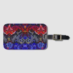 Polyamory Dragon Damask in Poly Pride Flag Colors Bagagelabel