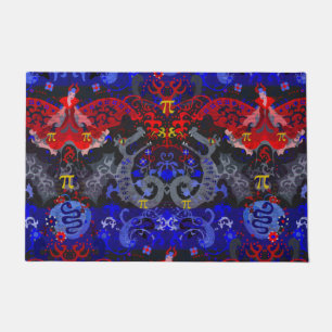 Polyamory Dragon Damask in Poly Pride Flag Colors Deurmat
