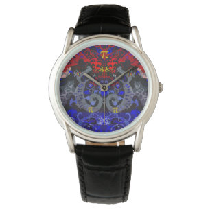 Polyamory Dragon Damask in Poly Pride Flag Colors Horloge
