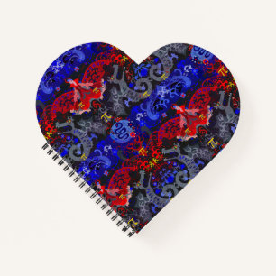 Polyamory Dragon Damask in Poly Pride Flag Colors Notitieboek