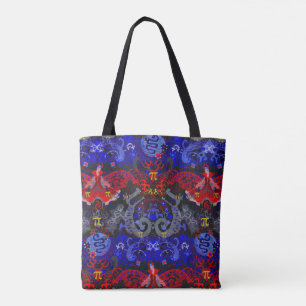 Polyamory Dragon Damask in Poly Pride Flag Colors Tote Bag