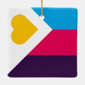Polyamory Driekleur Keramisch Ornament (Achterkant)