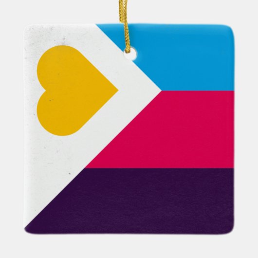 Polyamory Driekleur Keramisch Ornament (Voorkant)