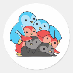 Polyamory Flag Pride Lgbtq Cute Penguin Ronde Sticker
