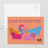 Polyamory Heart Cats Briefkaart (Voorkant / Achterkant)