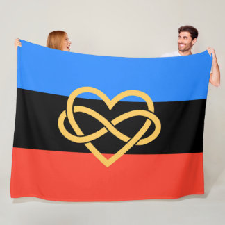 Polyamory Infinity Heart Fleece Blanket Deken