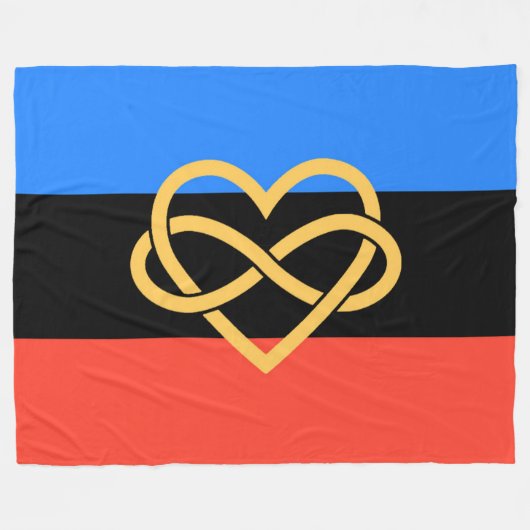 Polyamory Infinity Heart Fleece Blanket Deken (Voorkant (Horizontaal))