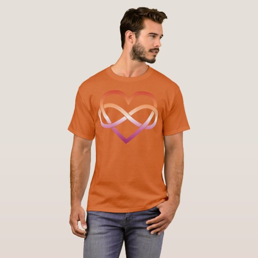 Polyamory Infinity Heart Lesbian T-shirt (Voorkant volledig)