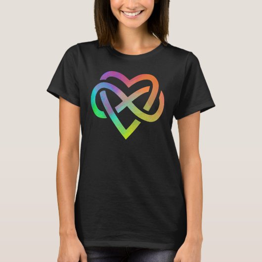 Polyamory Infinity Heart Symbol Neverending Love L T-shirt (Voorkant)