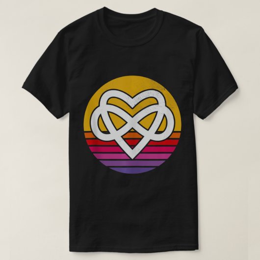 Polyamory Infinity Heart Symbol -  Retro Po T-shirt (Design voorkant)
