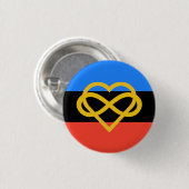 Polyamory Pride Button (oneindig hart) (Voorkant /achterkant)
