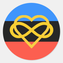 Polyamory Pride Circle Sticker (Infinity Heart)