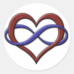 Polyamory Pride Infinity Heart Ronde Sticker