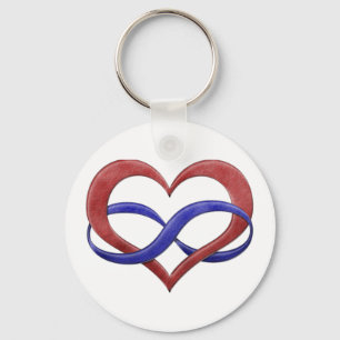 Polyamory Pride Infinity Heart Sleutelhanger