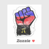 Polyamory Pride Protest Fist Sticker (Vel)