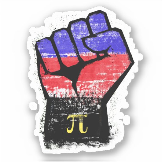 Polyamory Pride Protest Fist Sticker (Voorkant)
