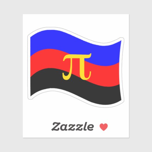 Polyamory Pride symbool golvende vlag Sticker (Vel)