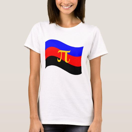 Polyamory Pride symbool golvende vlag T-shirt (Voorkant)