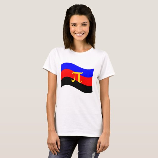 Polyamory Pride symbool golvende vlag T-shirt (Voorkant volledig)