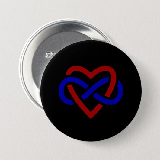 Polyamory Stolz-Unendlichkeits-Herz Ronde Button 7,6 Cm (Voorkant /achterkant)