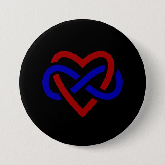 Polyamory Stolz-Unendlichkeits-Herz Ronde Button 7,6 Cm (Voorkant)