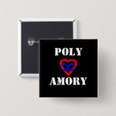 Polyamory Vierkante Button 5,1 Cm (Voorkant /achterkant)