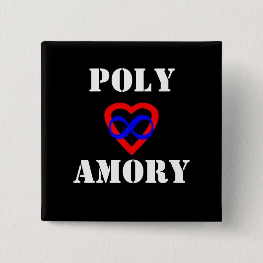Polyamory Vierkante Button 5,1 Cm (Voorkant)