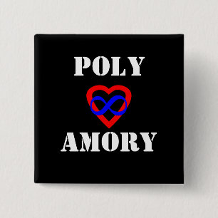 Polyamory Vierkante Button 5,1 Cm