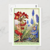 Polyanthus en Grape Hyacinth Fairy Briefkaart (Voorkant / Achterkant)