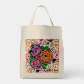 Polychromatische bloemen tote bag (Achterkant)
