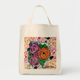 Polychromatische bloemen tote bag