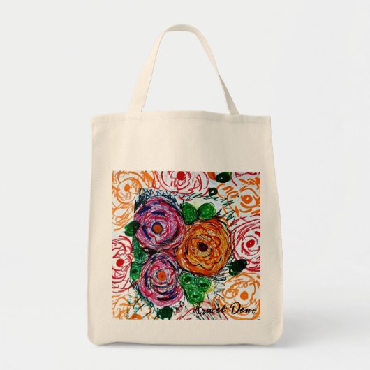 Polychromatische bloemen tote bag (Voorkant)