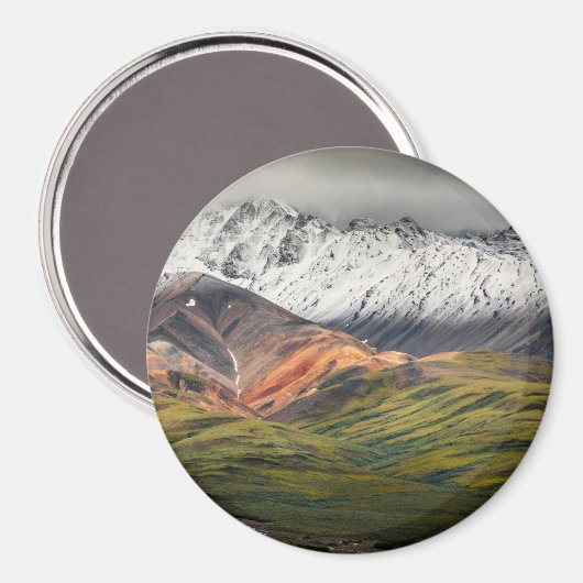 Polychrome berg, Denali NP, Alaska Magneet (Voorkant / Achterkant)